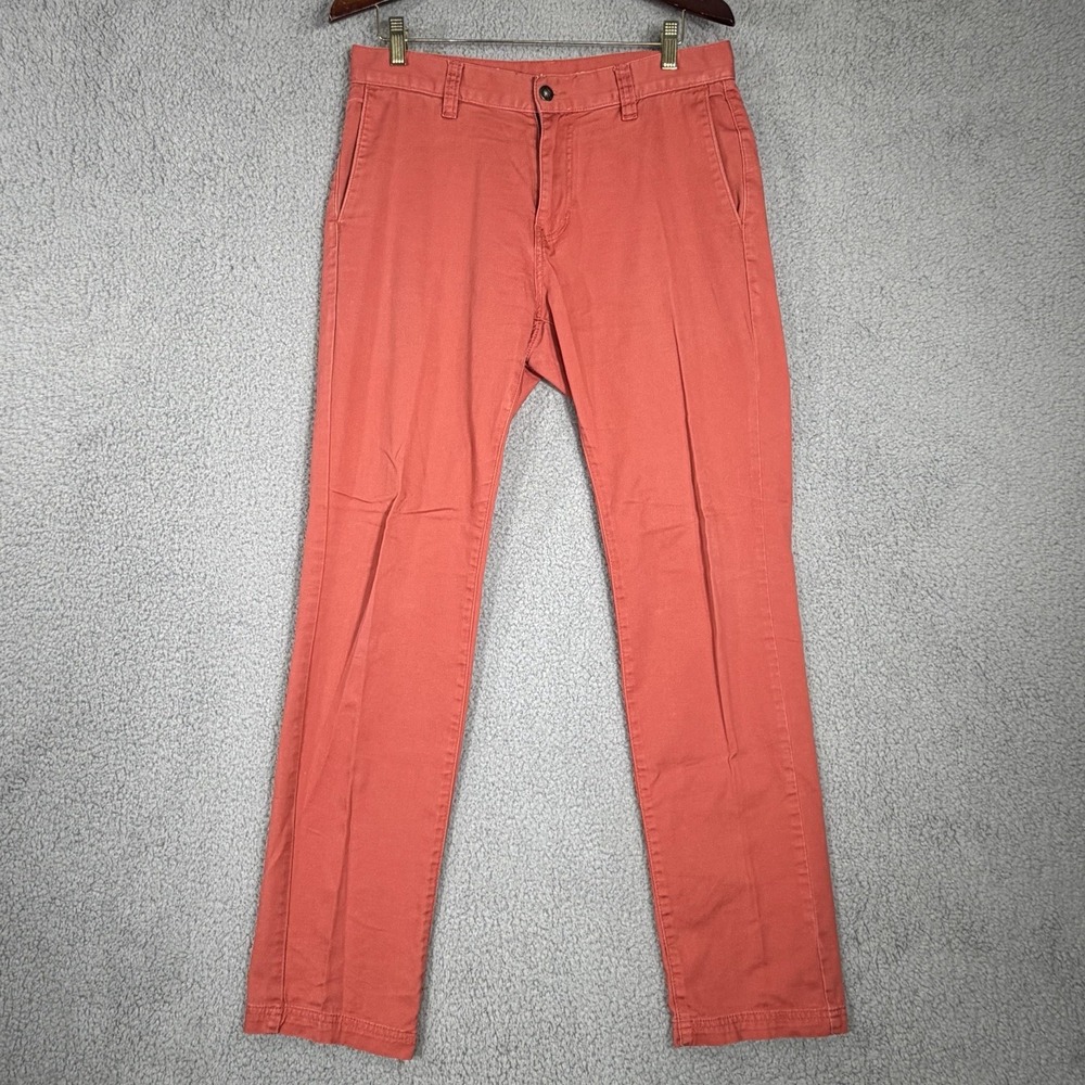 PrAna Pants Mens 32 Orange Bronson Organic Cotton Canvas Stretch Chino
